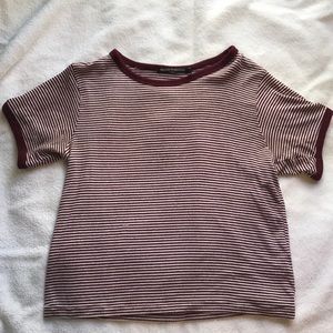 Brandy Melville Maroon Ringer Tee